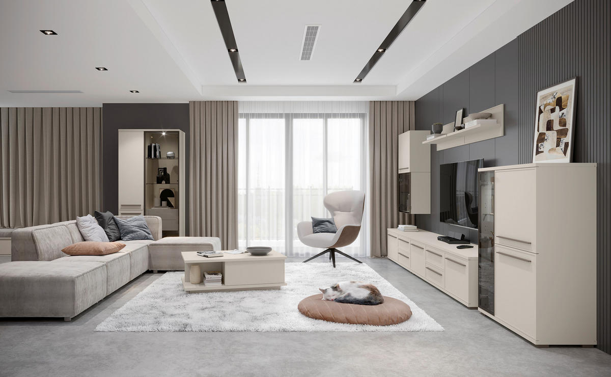 VITRINA   - Dizajnerski, staklo/pločasti materijal (90/193/46cm) - Hom`in