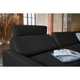 ECKSOFA in Echtleder Schwarz  - Anthrazit/Schwarz, KONVENTIONELL, Leder/Metall (182/324cm) - Ambiente