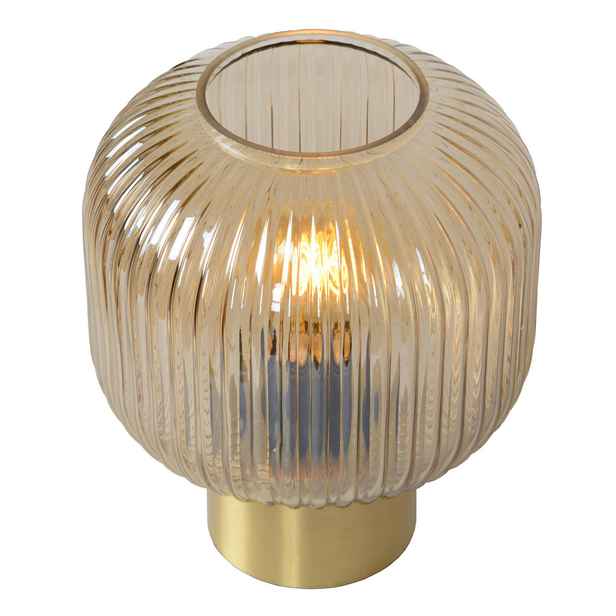 TISCHLEUCHTE 20/24.5 cm   - Messingfarben/Bernsteinfarben, KONVENTIONELL, Glas/Metall (20/24.5cm) - Lucide