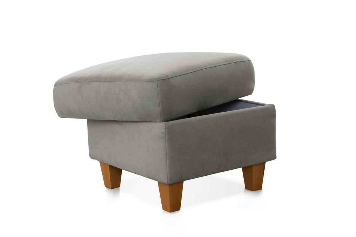 HOCKER in Textil Anthrazit  - Eichefarben/Anthrazit, Konventionell, Holz/Textil (58/48/58cm) - Sit & More