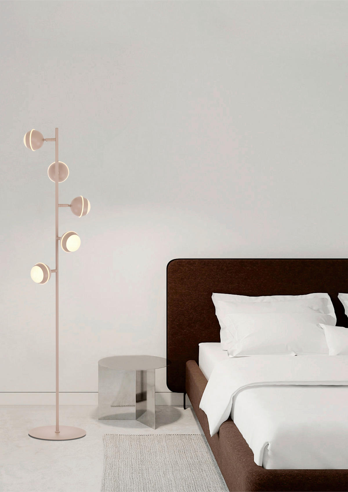 LED-STEHLEUCHTE Biarritz 25/140/25 cm  - Sandfarben/Schwarzchrom, Design, Kunststoff/Metall (25/140/25cm)