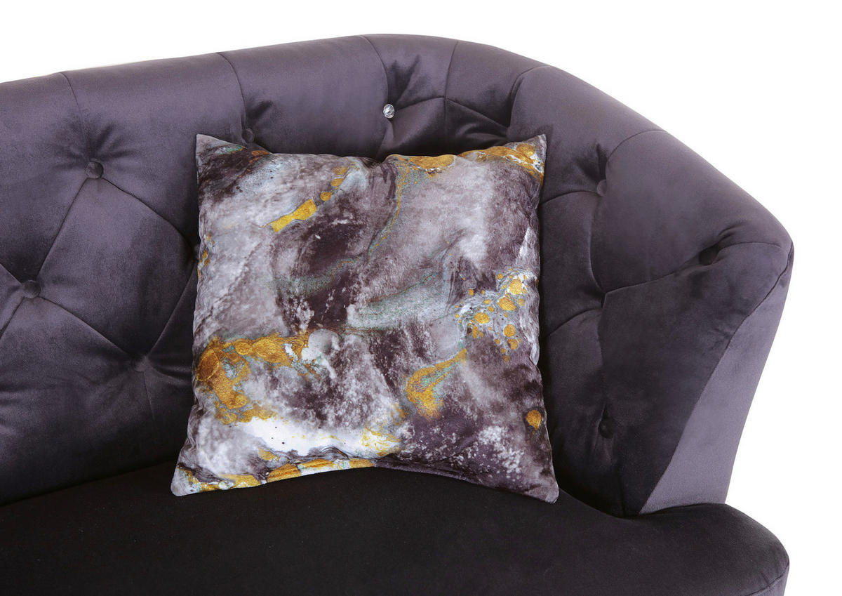STOPPAD BÄNK i textil svart  - svart, Romantik / Lanthus, metall/textil (170/86/77cm) - Landscape
