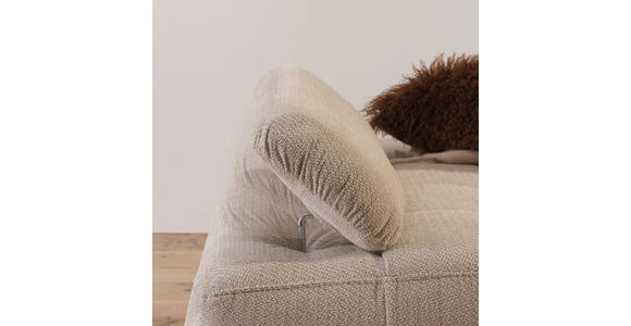 ECKSOFA Naturfarben Webstoff  inkl. Rückenkissen, Bettkasten, Schlaffunktion, Rücken echt, Armteilverstellung, Liegefläche im Originalstoff  - Schwarz/Naturfarben, KONVENTIONELL, Kunststoff/Textil (282/162cm) - Carryhome