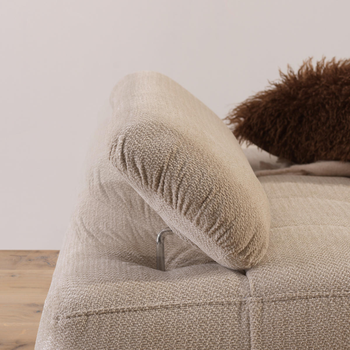 ECKSOFA Naturfarben Webstoff  - Schwarz/Naturfarben, KONVENTIONELL, Kunststoff/Textil (282/162cm) - Carryhome