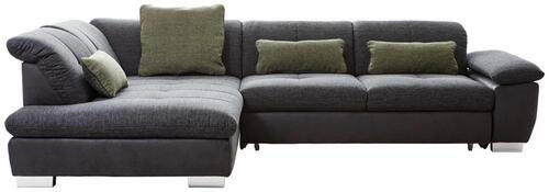 Freisteller von Xora ECKSOFA Schwarz Chenille.