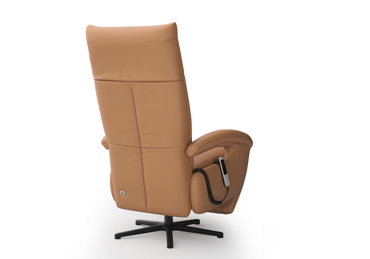 SESSEL in Echtleder Cappuccino  - Schwarz/Cappuccino, Konventionell, Leder/Metall (74/112/82cm) - Sit & More