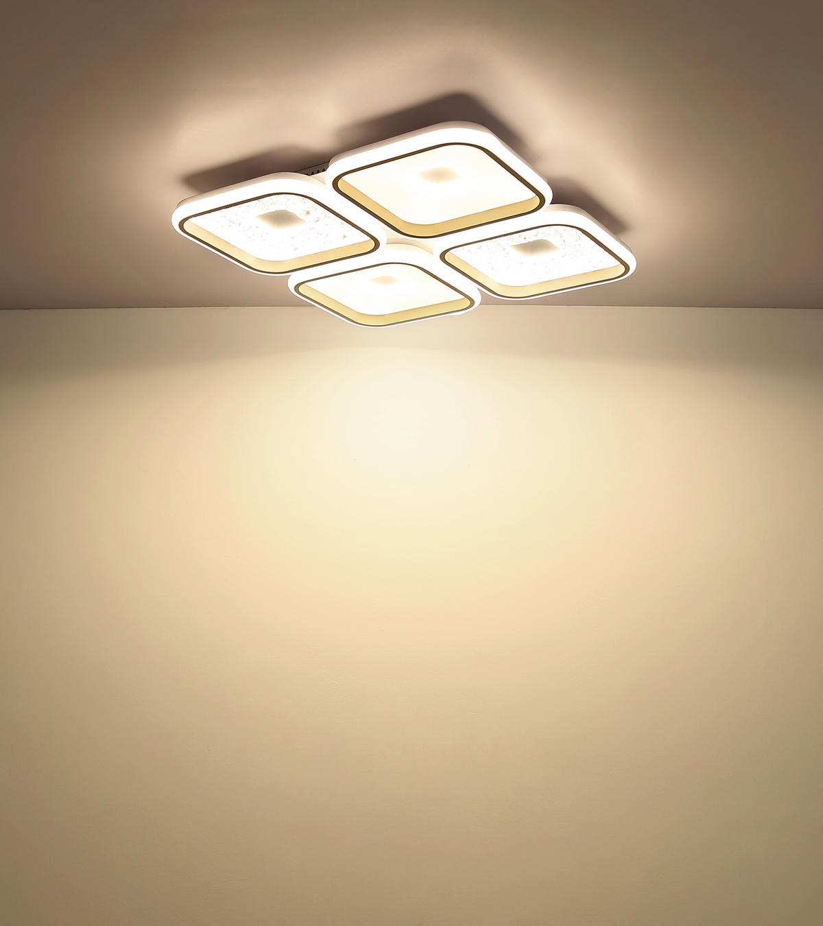 LED-DECKENLEUCHTE 54/54/7,8 cm   - Sandfarben/Klar, Design, Kunststoff/Metall (54/54/7,8cm) - Globo