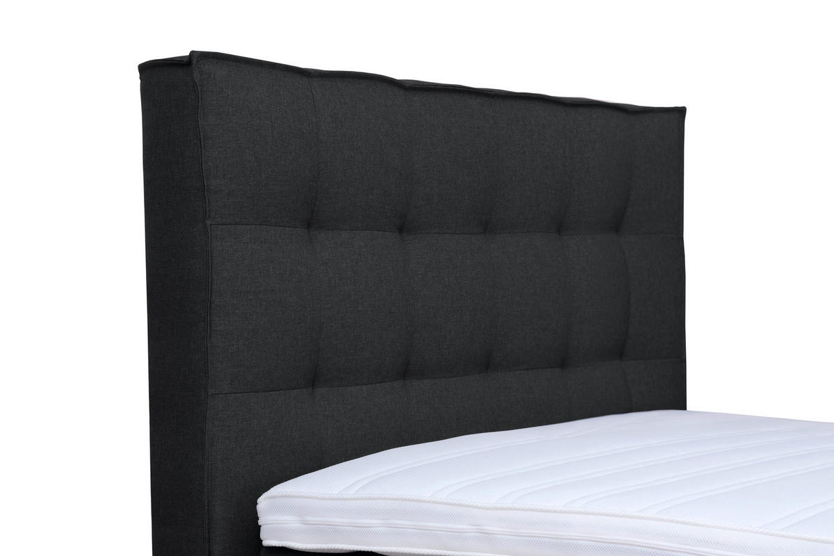 BOXSPRINGBETT 120/200 cm,  in Anthrazit,  - Chromfarben/Anthrazit, KONVENTIONELL, Kunststoff/Textil (120/200cm) - Boxxx