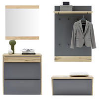 GARDEROBE 4-teilig  in 200/200/32 cm  - Eichefarben/Grau, Design, Holz/Holzwerkstoff (200/200/32cm) - Dieter Knoll