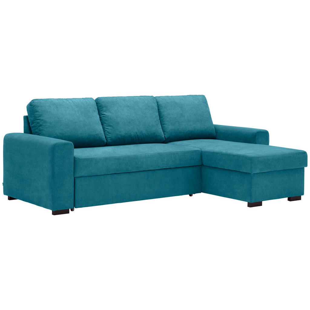Thumbnail - Xora Ecksofa, Petrol, Textil, 3-Sitzer, L-Form, seitenverkehrt montierbar, 245x160 cm, Stoffauswahl, Schlafen auf Sitzhö...