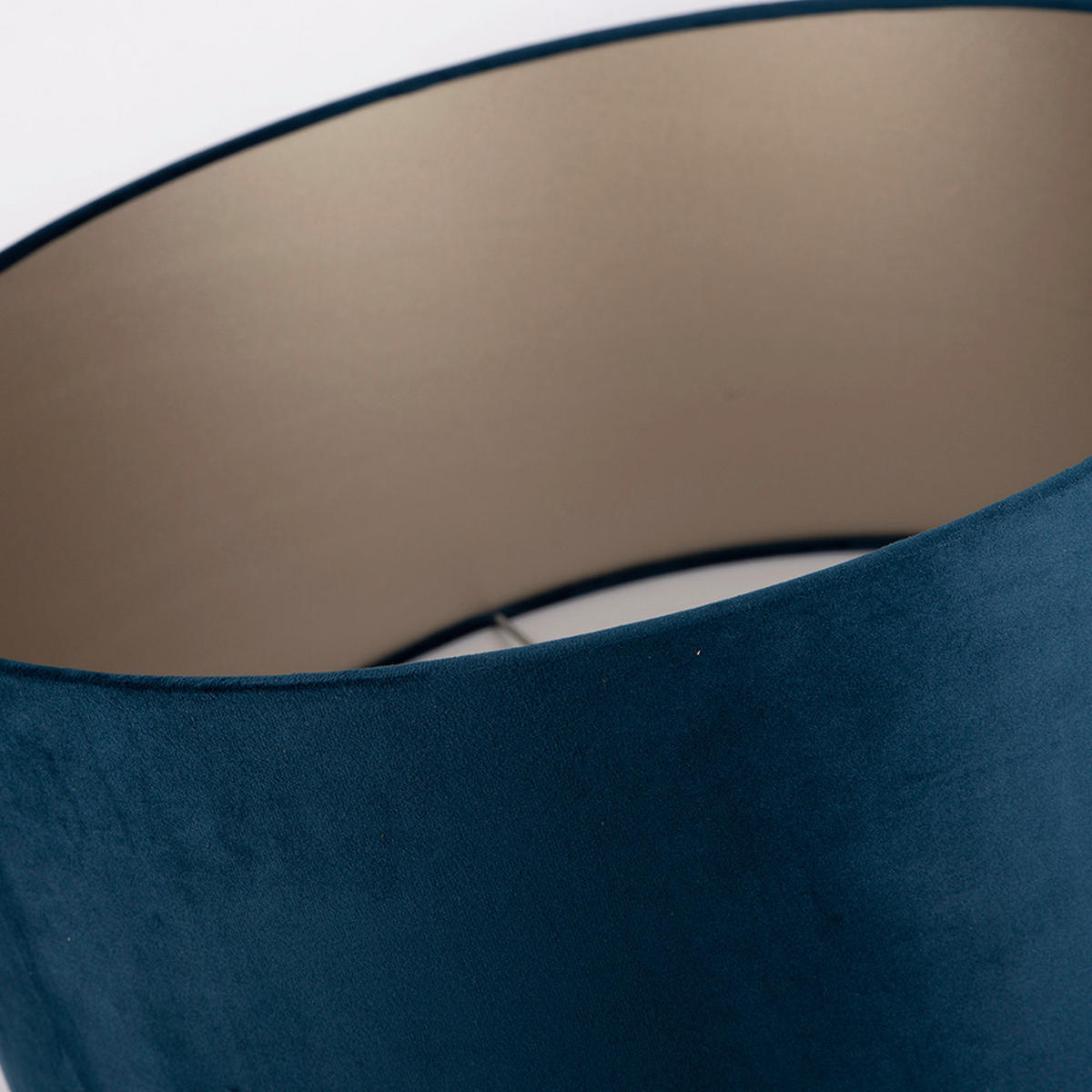 LEUCHTENSCHIRM Velour {item..attr('I-DIMENSION'),[ ]}{itemattr('O-DIMENSION'),[ ]} - Dunkelblau, Basics, Textil/Metall (50/25cm)
