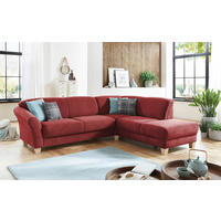 ECKSOFA 257/212 cm  in Flachgewebe Rot Bettkasten, Sitztiefenverstellung  257/212 cm  - Rot/Naturfarben, KONVENTIONELL, Holz/Textil (257/212cm) - Sit & More