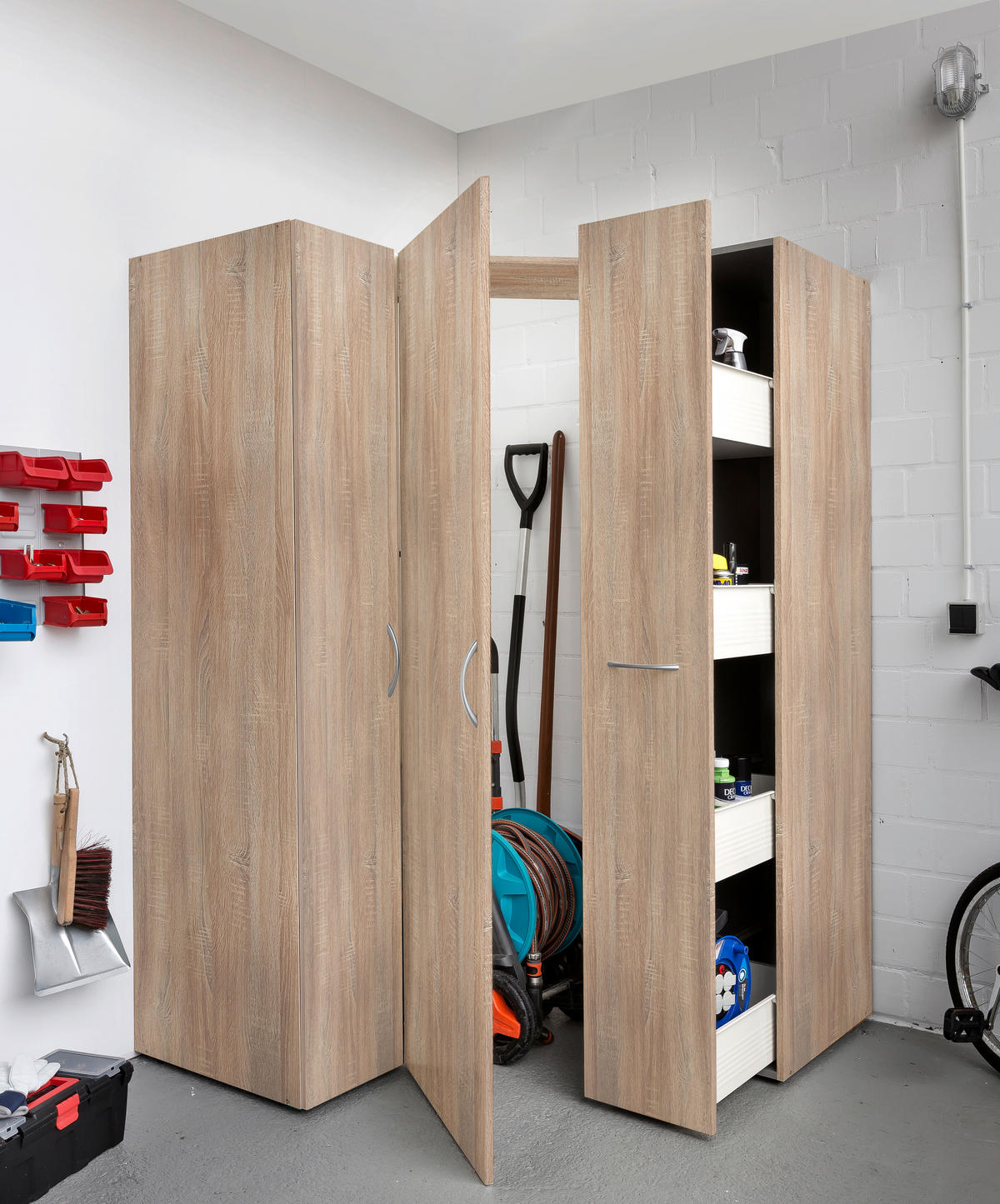 AUFSATZSCHRANK 80/40/54 cm  in  - Eichefarben/Alufarben, KONVENTIONELL, Holzwerkstoff/Kunststoff (80/40/54cm) - Xora