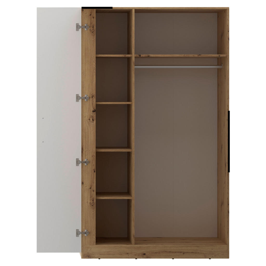 Thumbnail - Ondega Eckschrank, Weiß, Eiche Artisan, Holzwerkstoff, 8 Fächer, 150x205x120 cm, Beimöbel erhältlich, Schlafzimmer, Klei...