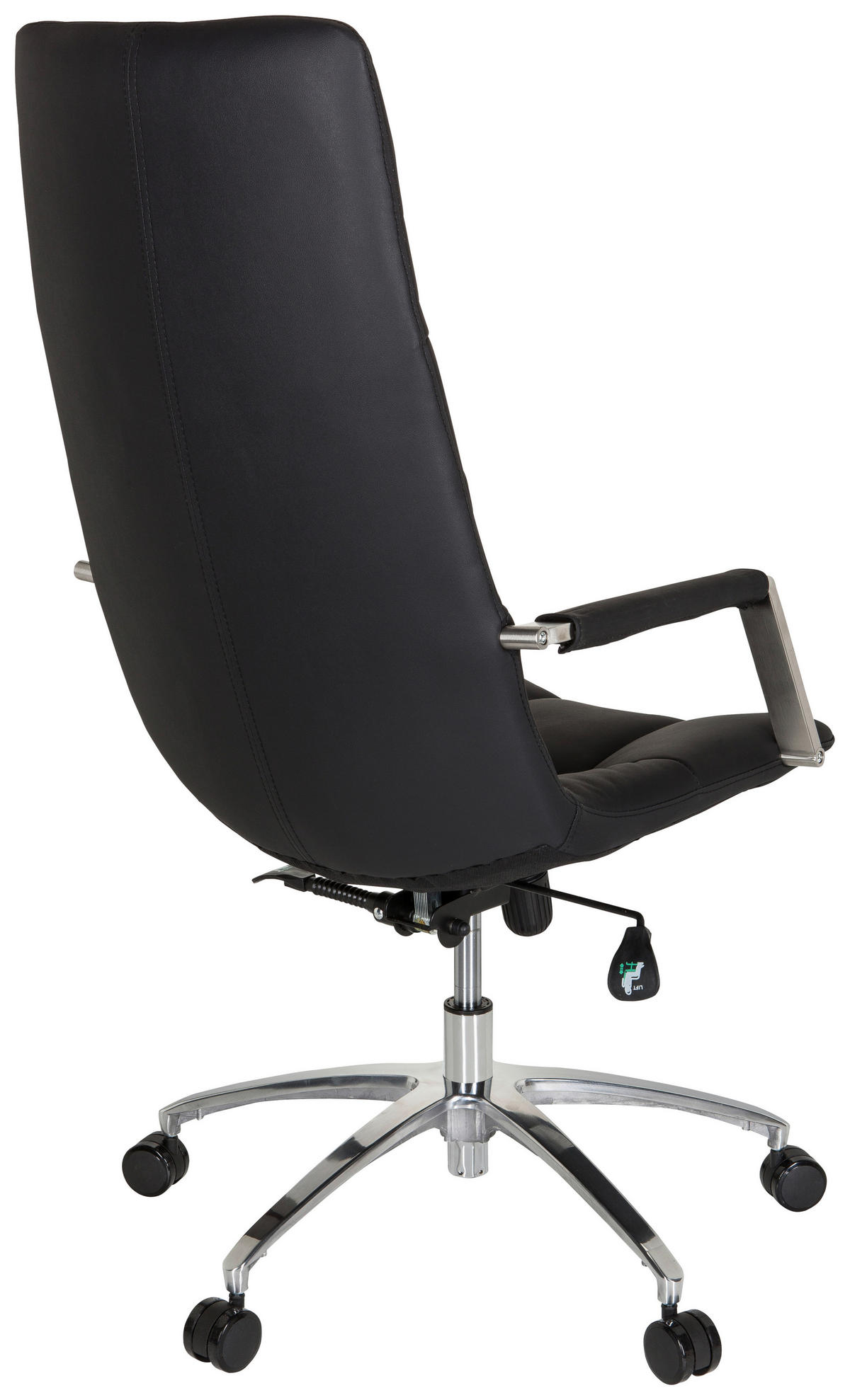 DREHSTUHL Schwarz  - Silberfarben/Schwarz, MODERN, Leder/Kunststoff (58/115/74cm) - MID.YOU