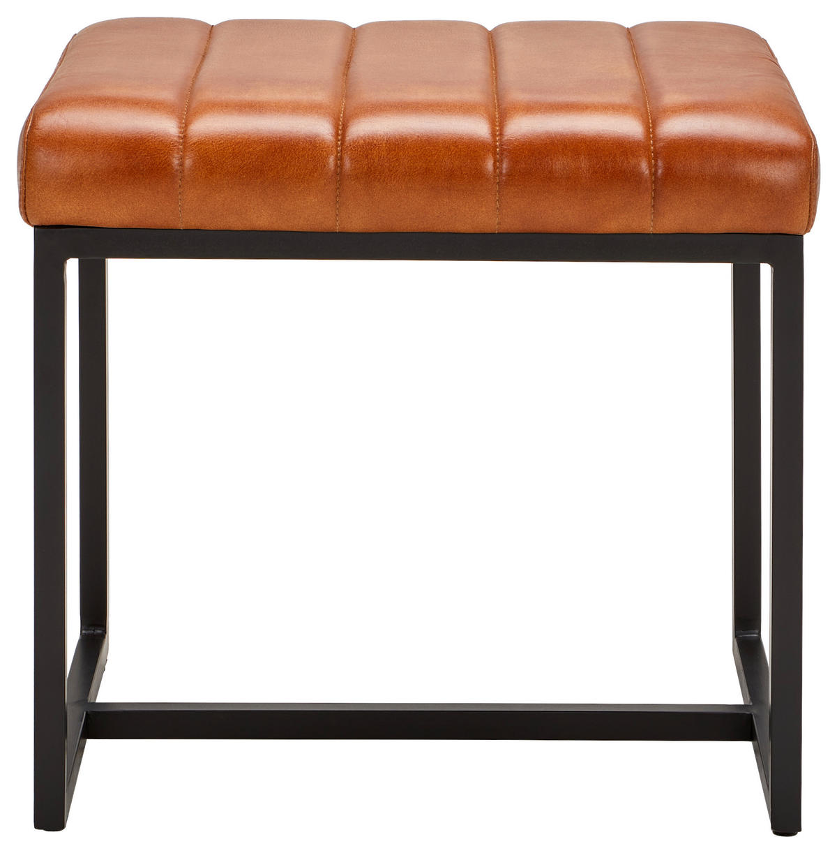TABURET, kov, kůže, 50/48/38 cm - bílá/černá, Lifestyle, kov/kůže (50/48/38cm) - Livetastic