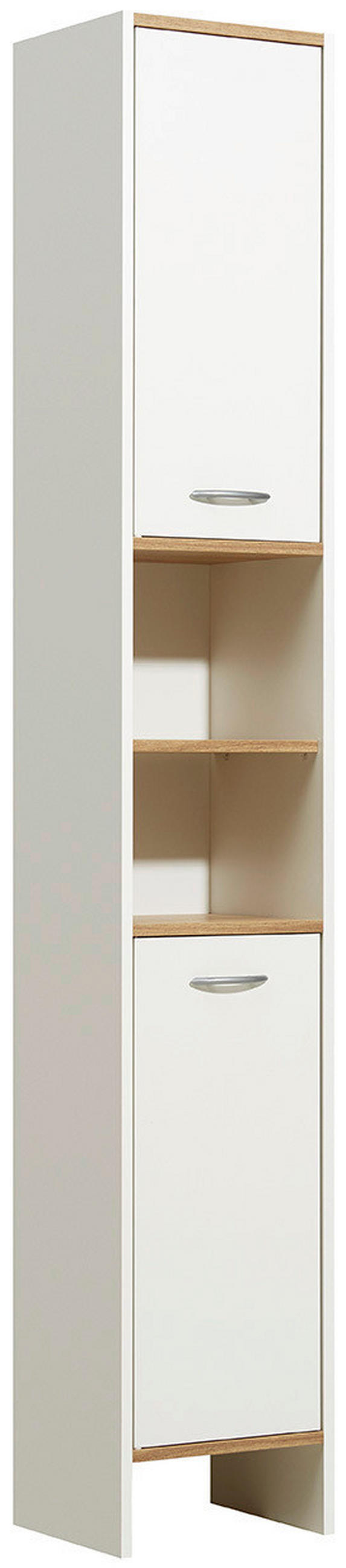 HOCHSCHRANK 33/195,5/28 cm  - Eichefarben/Alufarben, KONVENTIONELL, Holzwerkstoff/Kunststoff (33/195,5/28cm) - Carryhome