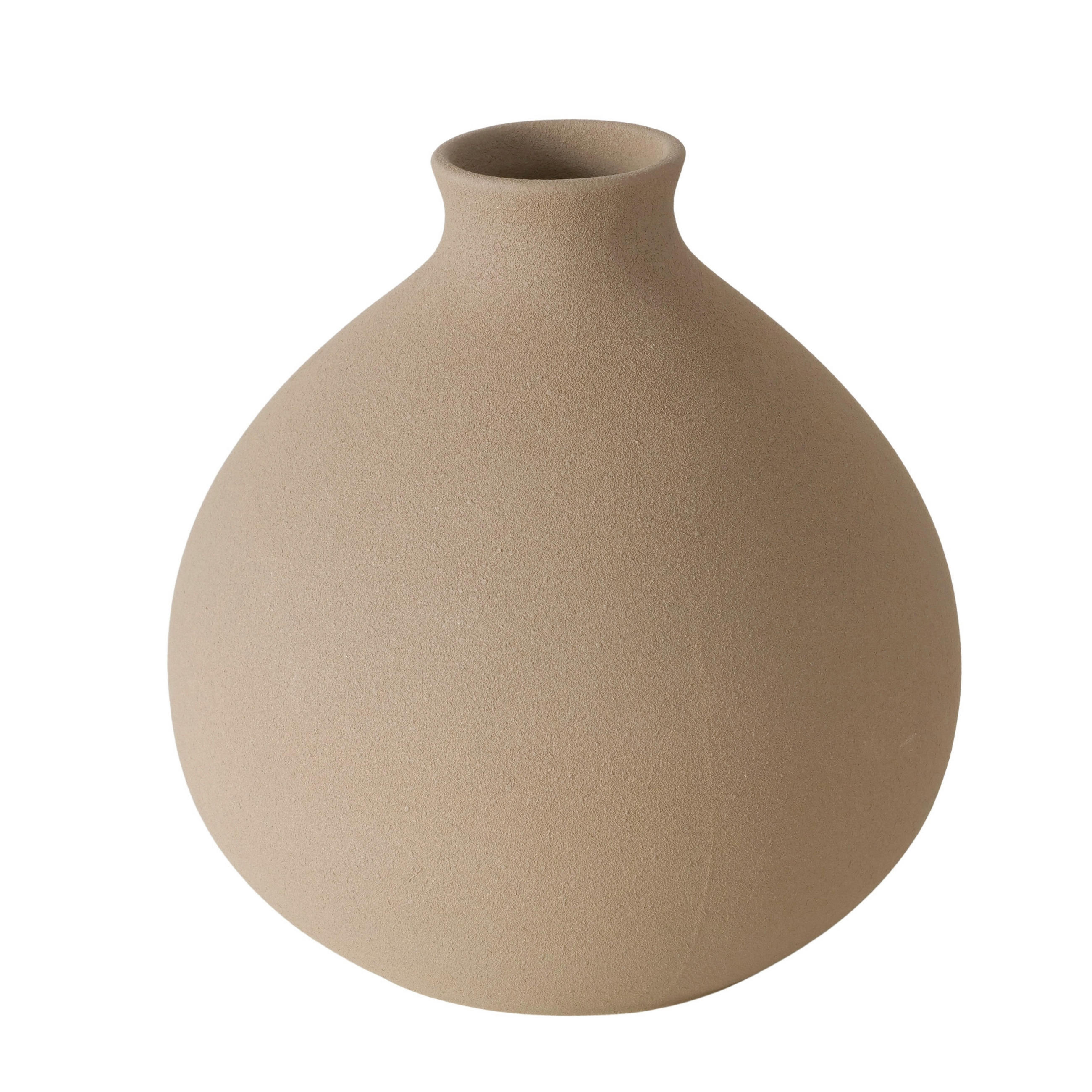 VASE  - Hellbraun, Trend, Keramik (19/20cm) - Ambia Home