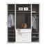 KLEIDERSCHRANK 4 -türig Weiß - Alufarben/Weiß, Design, Holzwerkstoff/Metall (181/222/60cm) - HOM`IN