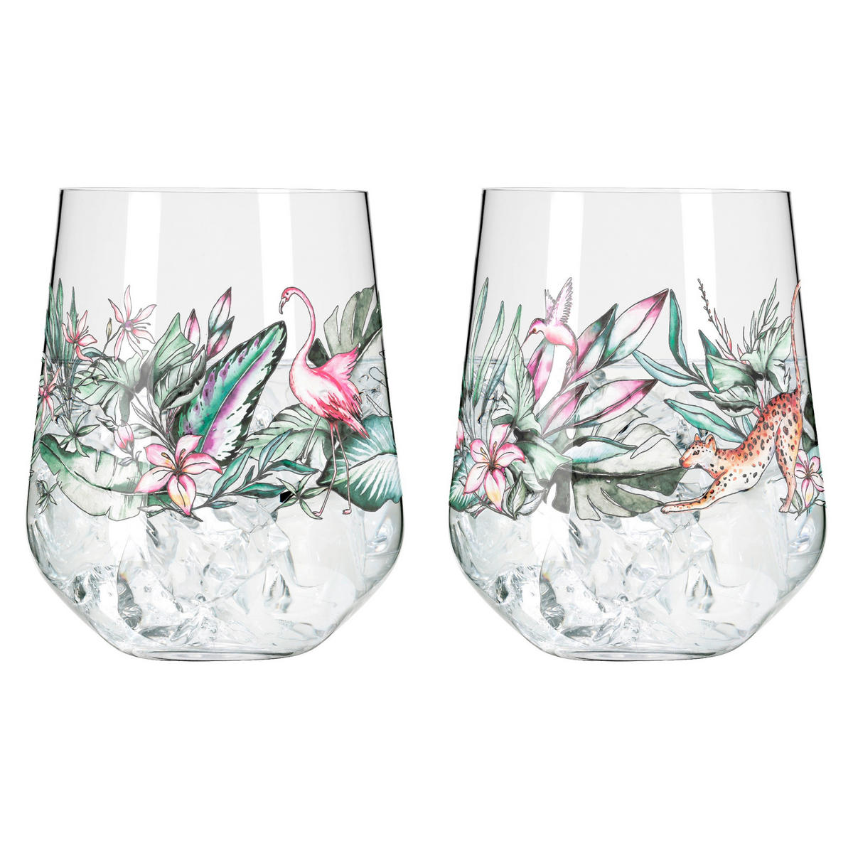 GLÄSERSET Schattenfauna 2-teilig  - Pink/Gelb, LIFESTYLE, Glas (10,2/12,4/10,2cm) - Ritzenhoff