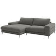 ECKSOFA  in Flachgewebe Hellgrau  177/253 cm  - Hellgrau/Schwarz, Design, Textil/Metall (177/253cm) - Dieter Knoll