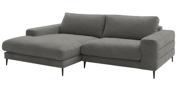 ECKSOFA  in Flachgewebe Hellgrau  177/253 cm  - Hellgrau/Schwarz, Design, Textil/Metall (177/253cm) - Dieter Knoll