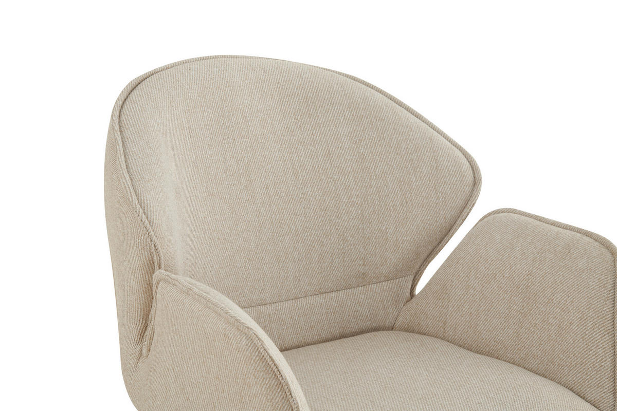 ARMLEHNSTUHL  in Eisen Flachgewebe  - Creme/Schwarz, MODERN, Textil/Metall (45/90/65cm) - Livetastic