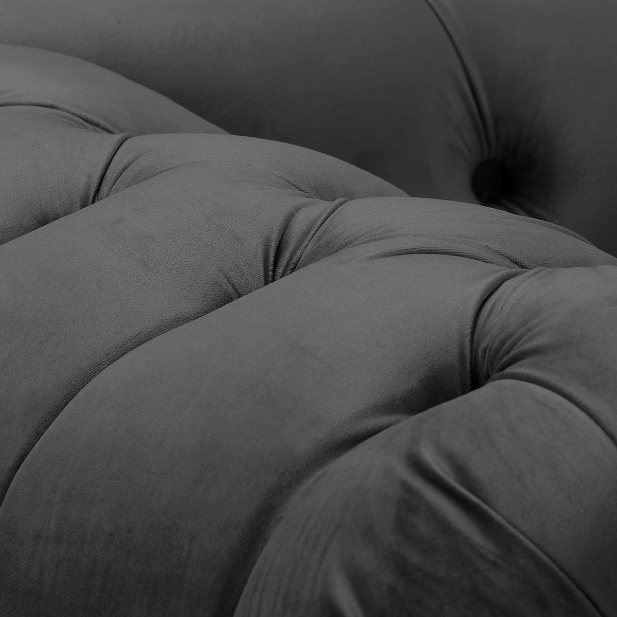 RÉCAMIERE Samt Schwarz  - Schwarz/Braun, Design, Holz/Textil (185/93/75cm) - Livetastic