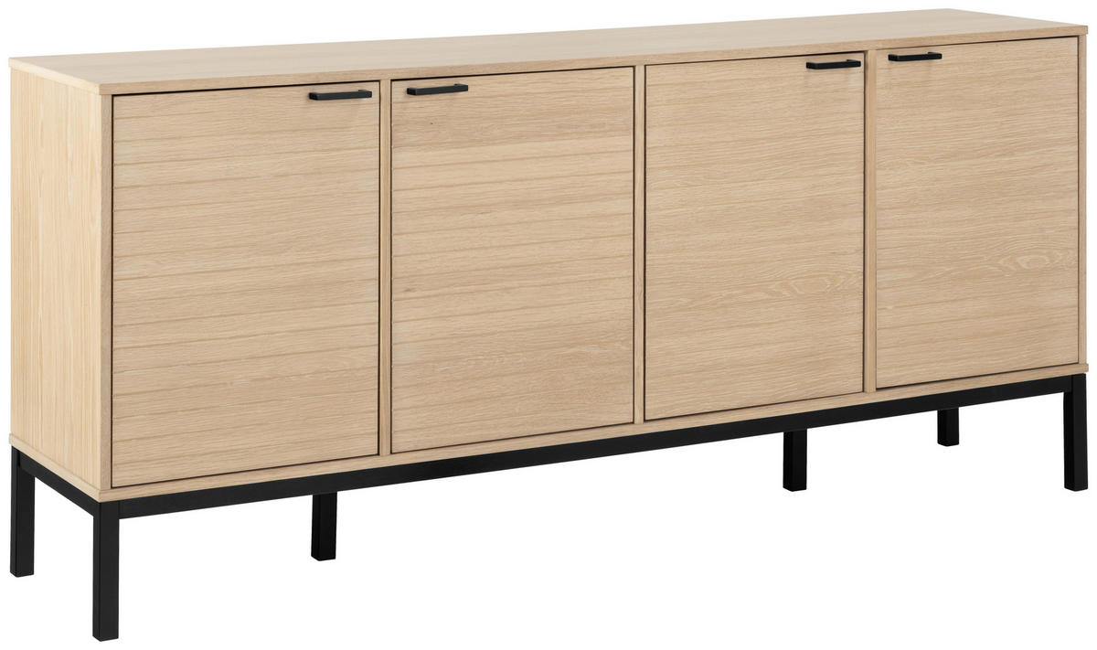 SIDEBOARD 180/80/40 cm  - Eichefarben/Schwarz, Trend, Holz/Holzwerkstoff (180/80/40cm)