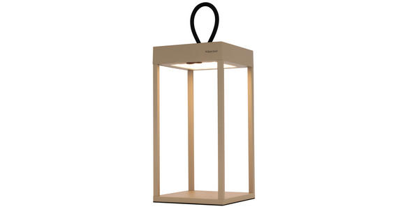 AKKU-TISCHLEUCHTE Miami 15/15/30 cm - Sandfarben, KONVENTIONELL, Kunststoff/Metall (15/15/30cm) - Dieter Knoll
