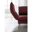 RÉCAMIERE in Echtleder Rot  - Chromfarben/Rot, Design, Leder/Metall (209/85-109/95-16cm) - Dieter Knoll