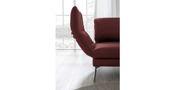 RÉCAMIERE in Echtleder Rot - Chromfarben/Rot, Design, Leder/Metall (209/85-109/95-16cm) - Dieter Knoll