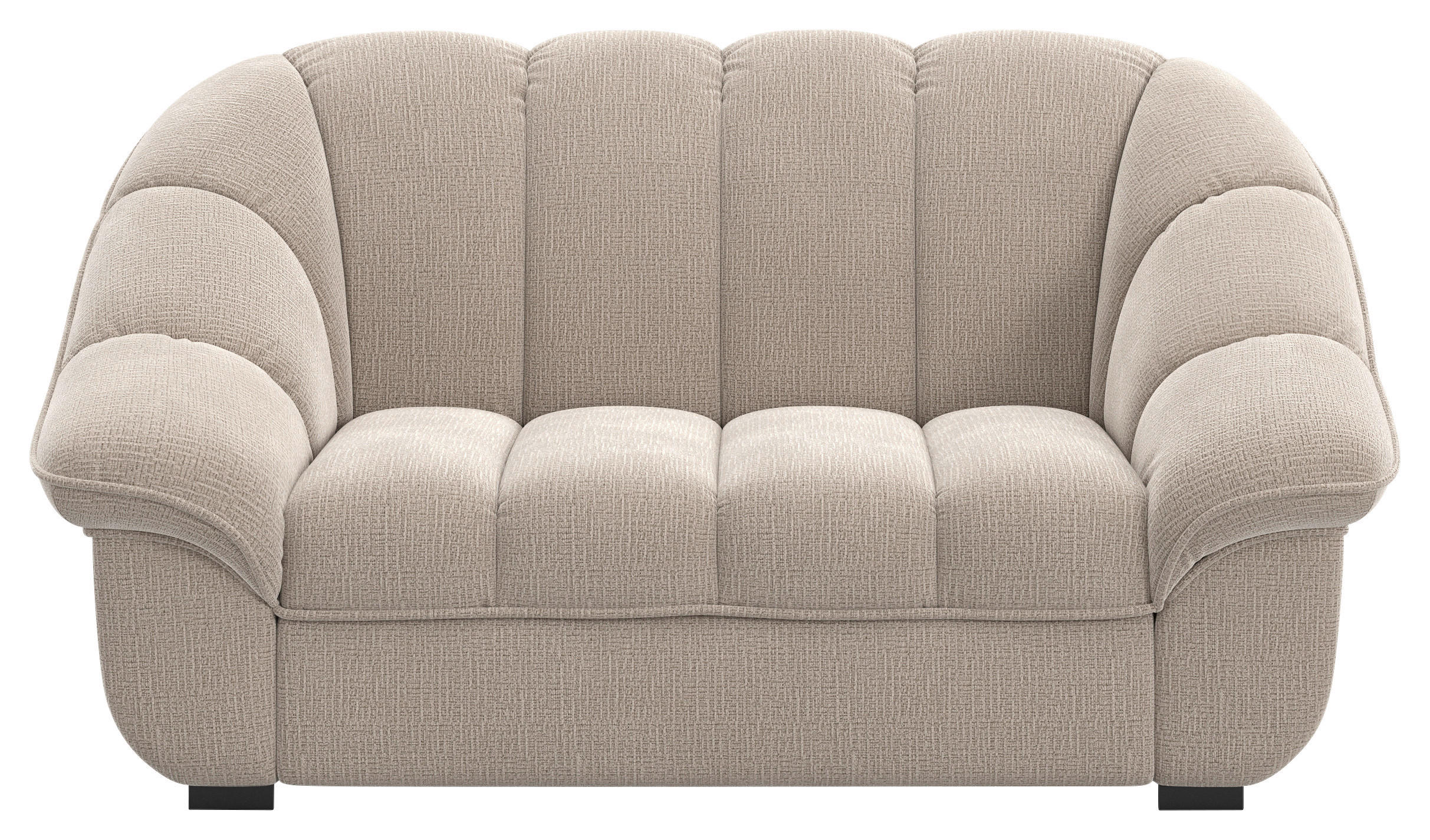 2-SITZER-SOFA Chenille Naturfarben  - Schwarz/Naturfarben, KONVENTIONELL, Kunststoff/Textil (163/88/104cm) - Welnova