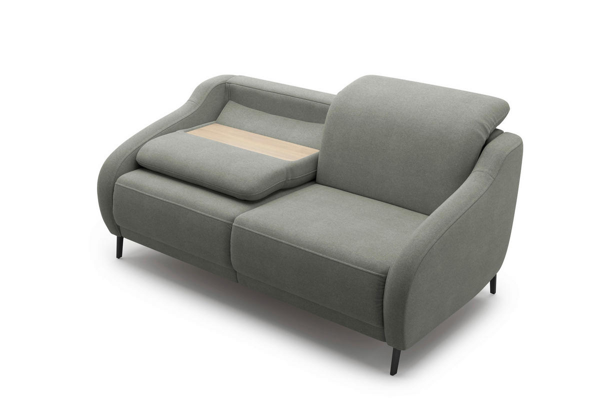 3-SITZER-SOFA Mikrofaser Schlammfarben  - Schlammfarben/Schwarz, MODERN, Textil/Metall (192/93/104cm) - Sit & More