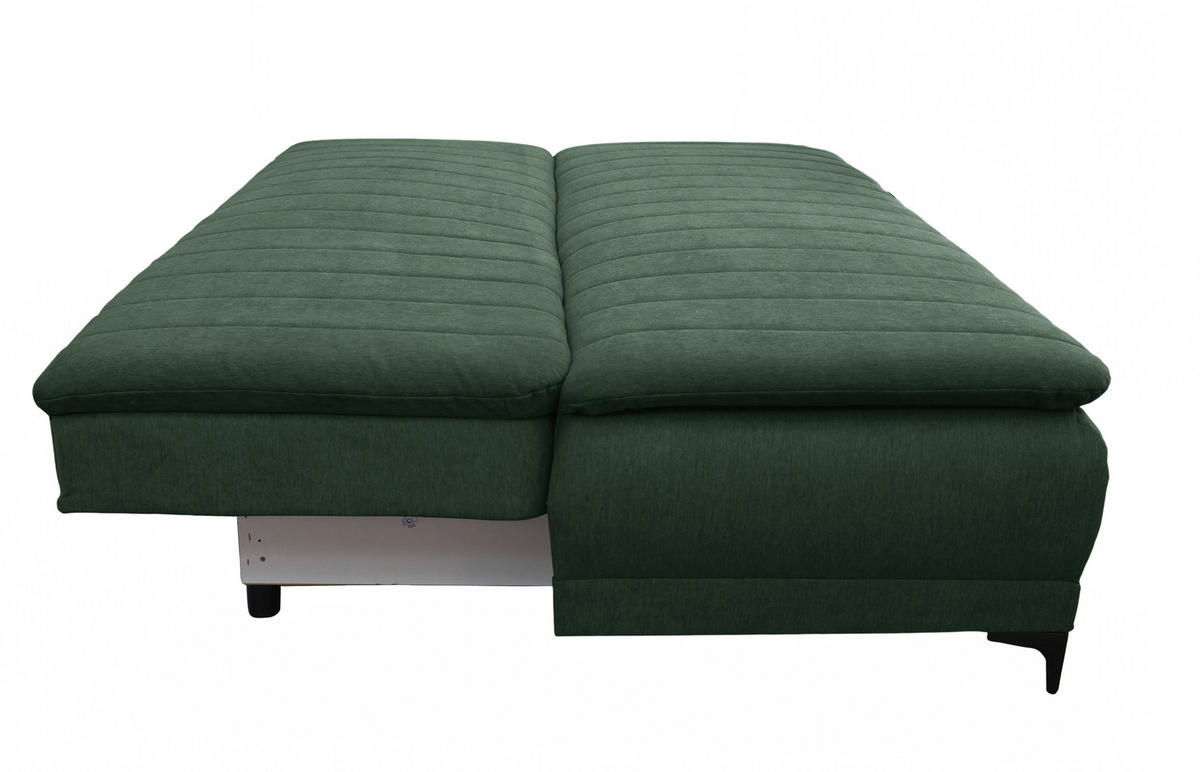 SCHLAFSOFA  mit Liegefunktion Flachgewebe Grün  - Schwarz/Grün, Basics, Textil/Metall (202/98/78cm) - Livetastic