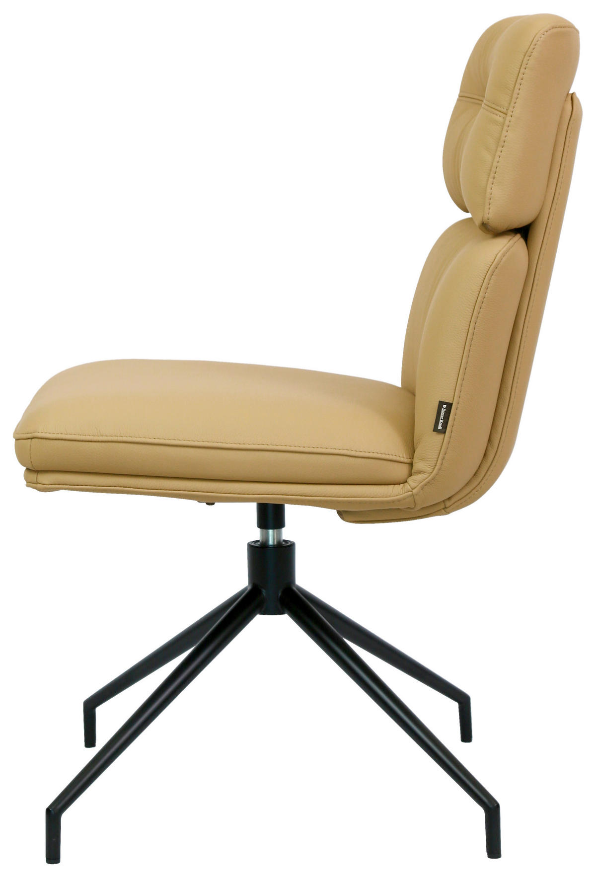 STUHL Echtleder Schwarz, Karamell  - Karamell/Schwarz, Design, Leder/Metall (50/92/64,5cm) - Dieter Knoll