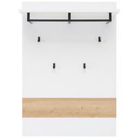 GARDEROBNI PANEL - bela/hrast artisan, Design, leseni material (80/118/30cm) - Voleo