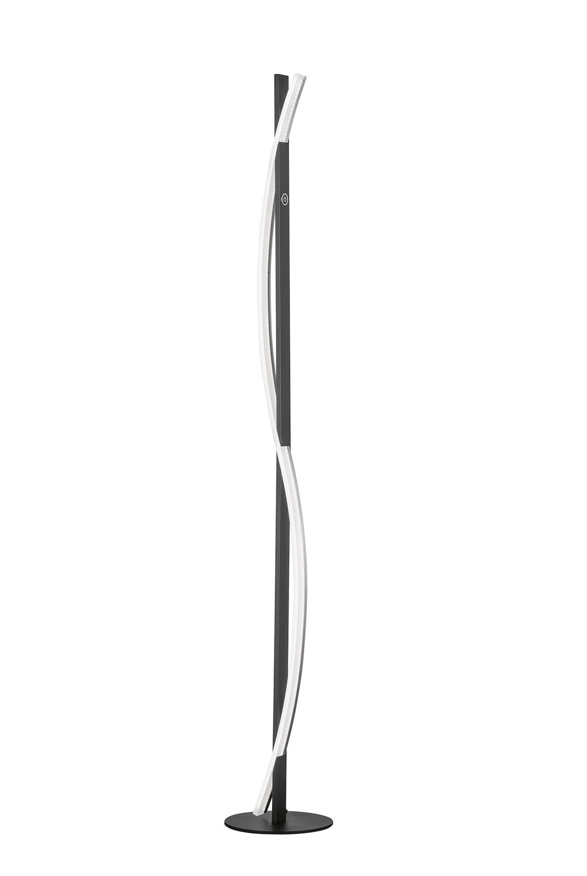 LED-STEHLEUCHTE    - Schwarz/Weiß, Design, Kunststoff/Metall (144,5cm) - Fischer & Honsel