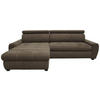 ECKSOFA in Webstoff Dunkelbraun  - Weiss/Dunkelbraun, Design, Kunststoff/Textil (276/173cm) - Stylife