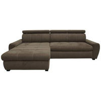 ECKSOFA in Webstoff Dunkelbraun  - Weiss/Dunkelbraun, Design, Kunststoff/Textil (276/173cm) - Stylife