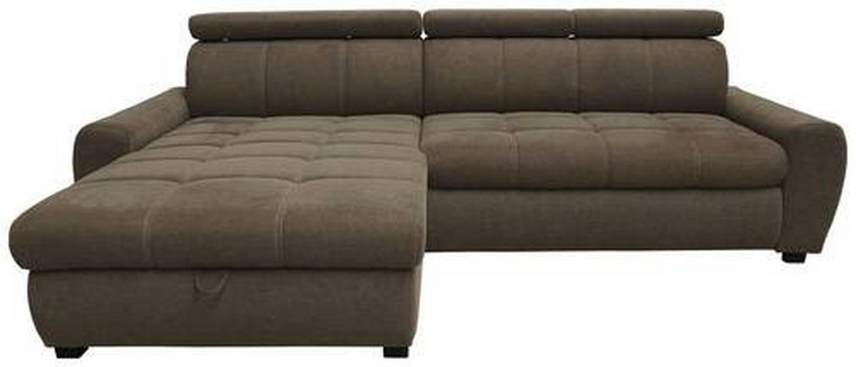 ECKSOFA in Webstoff Dunkelbraun  - Weiss/Dunkelbraun, Design, Kunststoff/Textil (276/173cm) - Stylife