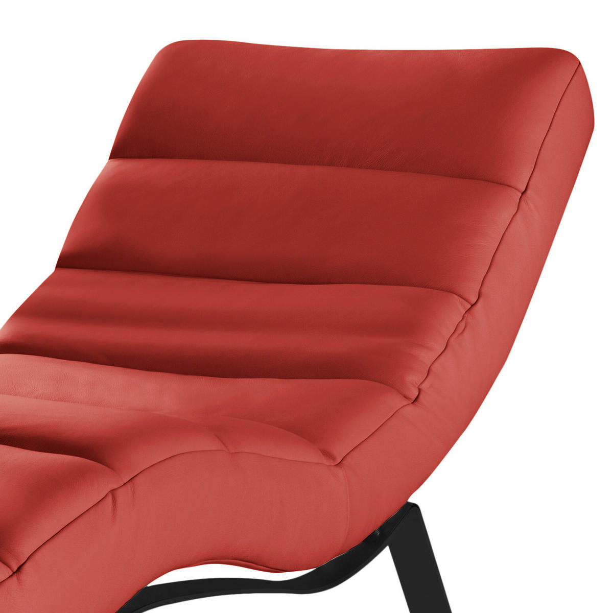 RELAXLIEGE Echtleder Rot  - Rot/Schwarz, Design, Leder/Metall (65/65-95/171cm) - Livetastic