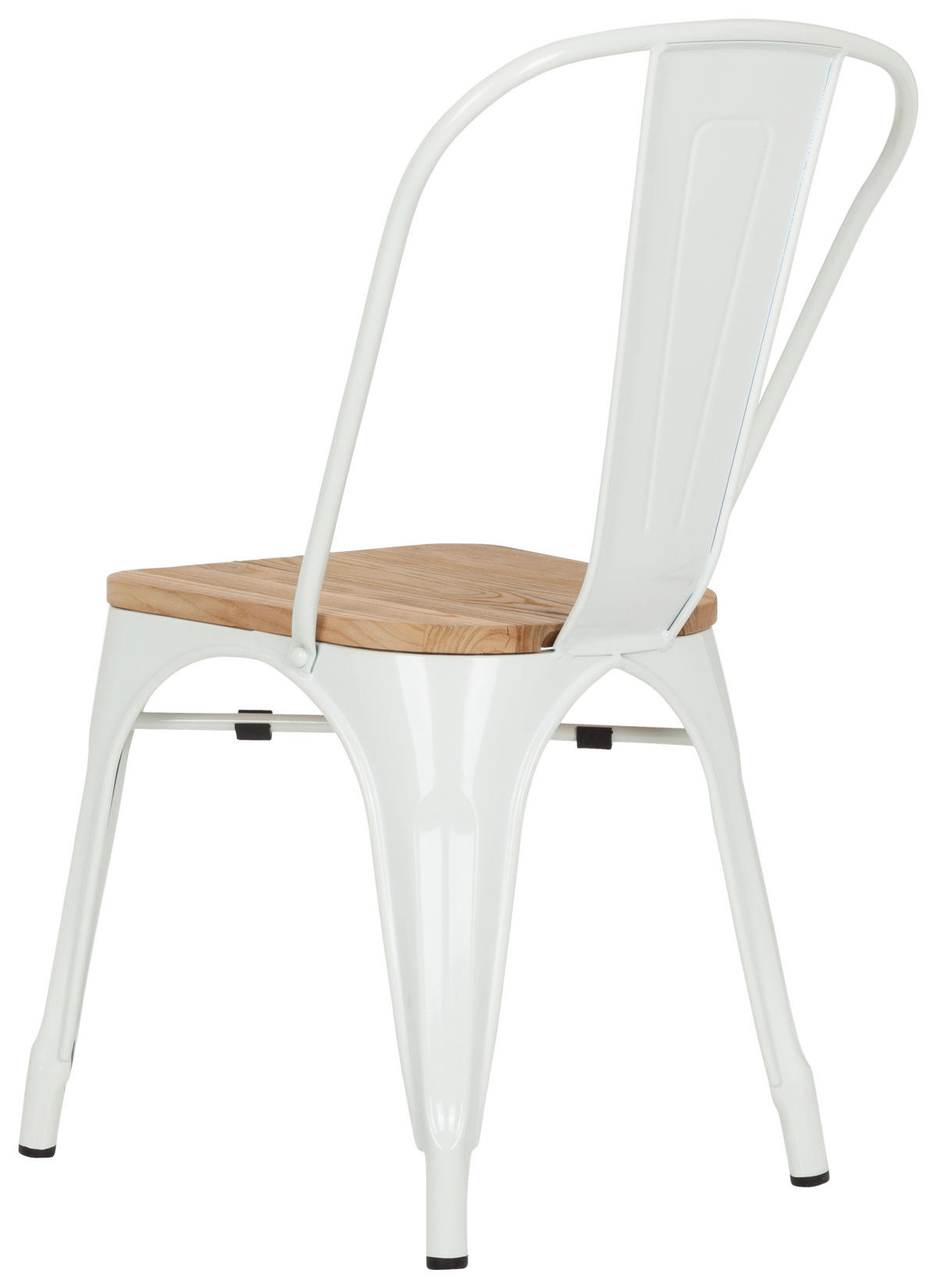 STOL, les, kovina bela, temno rjava  - bela/temno rjava, Basics, kovina/les (44/84/54cm) - MID.YOU