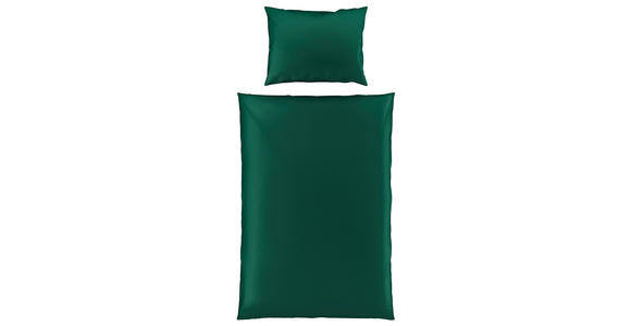 BETTWÄSCHE TANJA Satin 140/200 cm - Dunkelgrün, Basics, Textil (140/200cm) - Novel