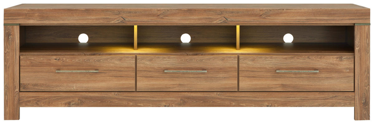 TV DIEL, farba duba, 200/60/54 cm - farba duba/niklová, Design, kov/kompozitné drevo (200/60/54cm) - Welnova