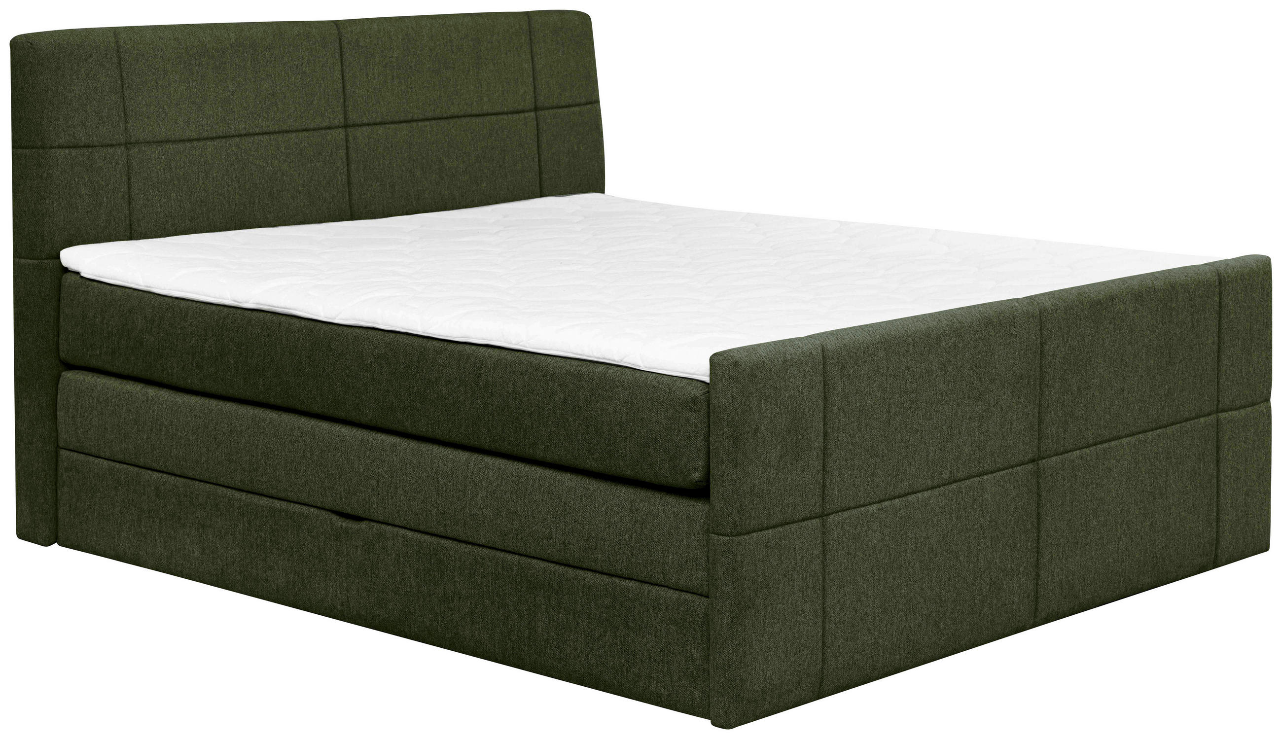 BOXSPRINGBETT 160/200 cm  in Dunkelgrün  - Dunkelgrün, Konventionell, Textil (160/200cm) - Carryhome