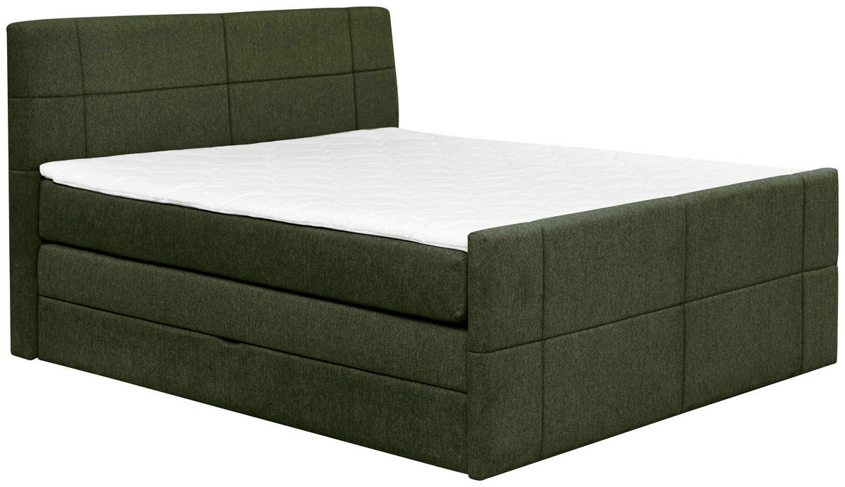 BOXSPRINGBETT 160/200 cm  in Dunkelgrün  - Dunkelgrün, KONVENTIONELL, Textil (160/200cm) - Carryhome