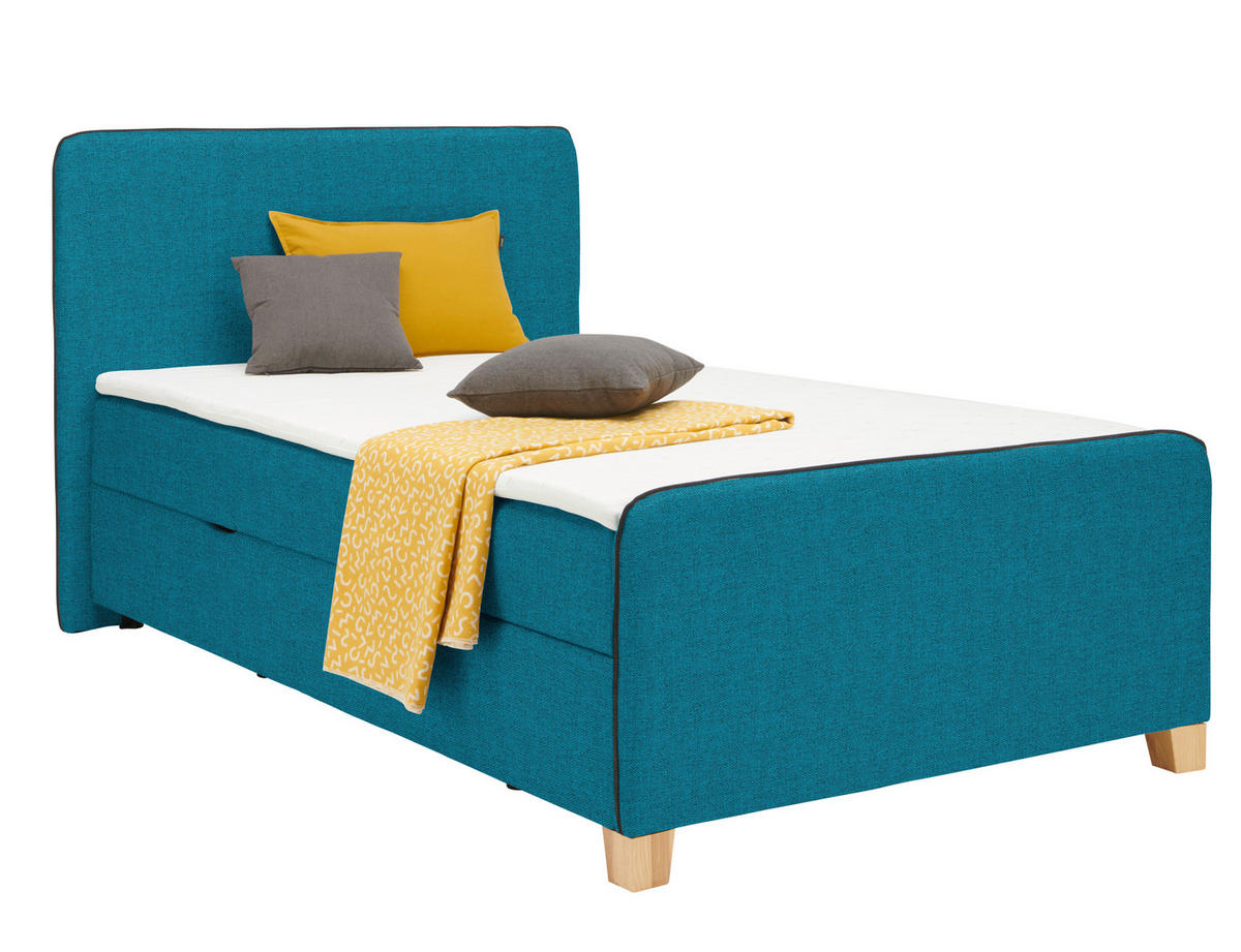 BOXBETT 120/200 cm  Petrol  - Eichefarben/Petrol, Design, Holz/Holzwerkstoff (120/200cm) - Moderano