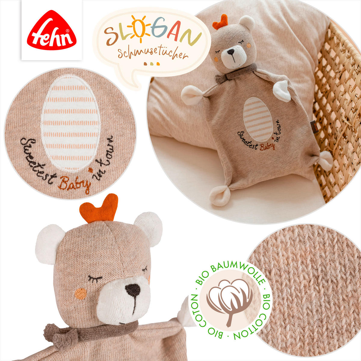 SCHMUSETUCH - Hellbraun, Basics, Textil (28/21/5,2cm) - Fehn