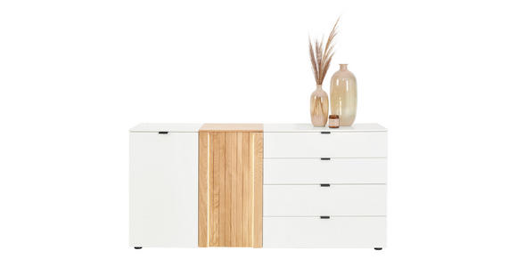 SIDEBOARD Weiß, Eichefarben 172,5/79,5/42 cm - Eichefarben/Anthrazit, Design, Holz/Holzwerkstoff (172,5/79,5/42cm) - Novel
